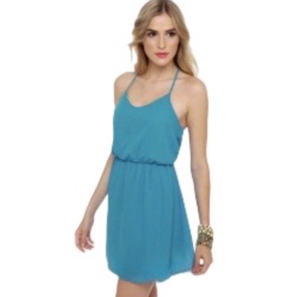 Willi Smith Aquamarine Bandeau Convertible Strap Sundress NWT